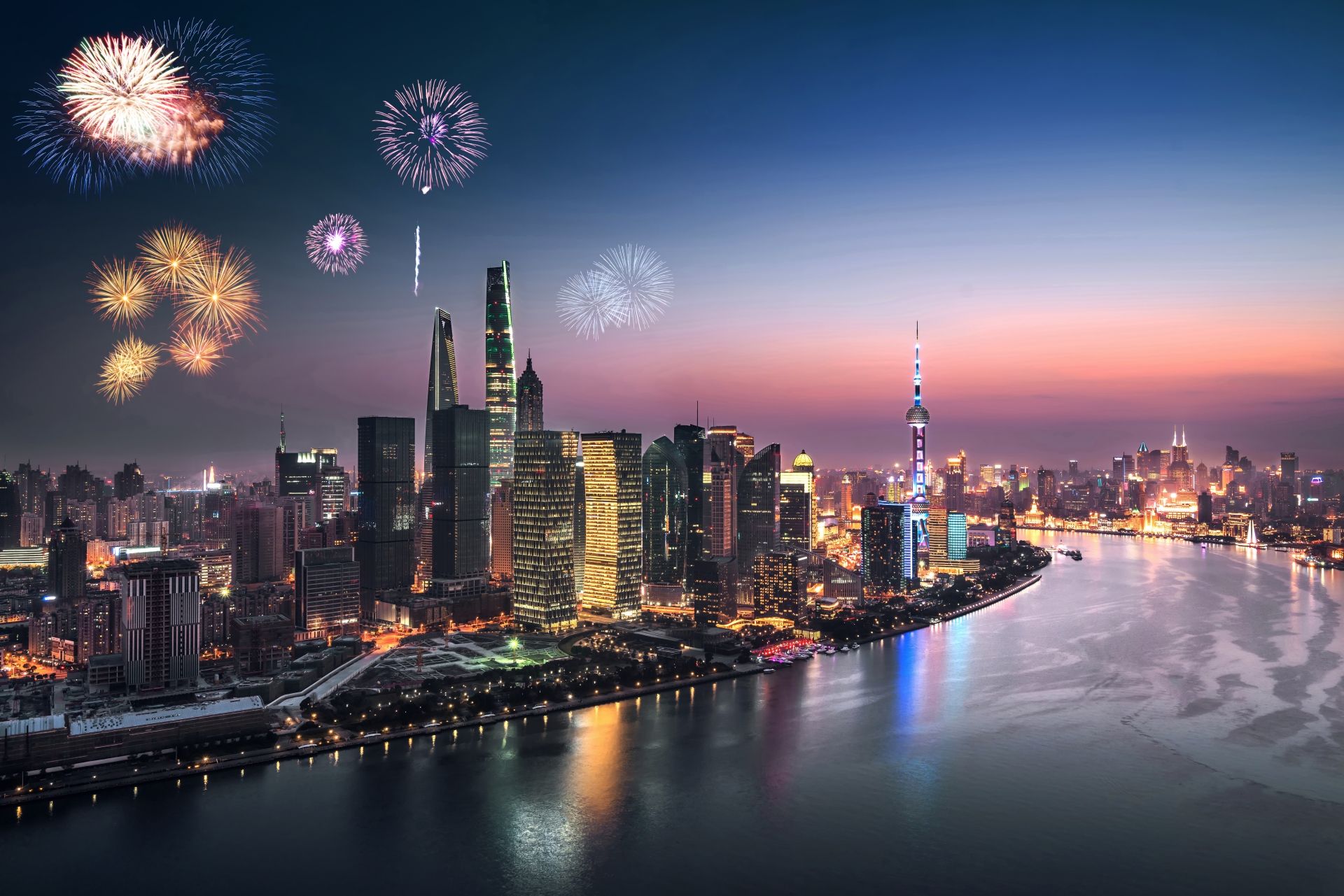 Dealing city. Shanghai Firework.